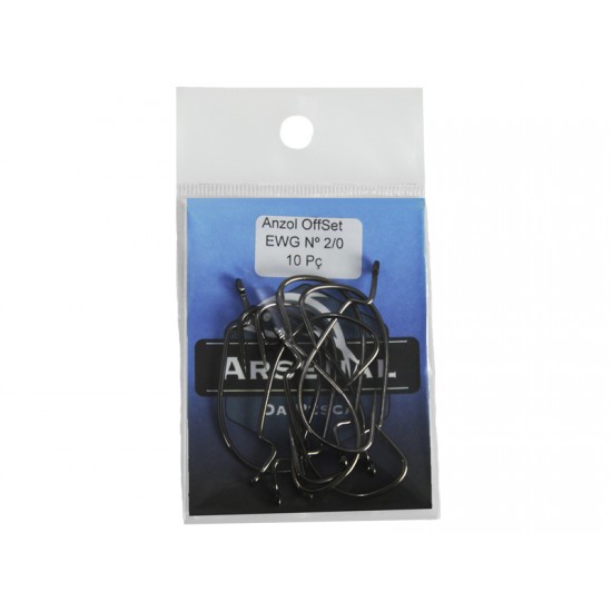 ANZOL OFFSET EWG B.NICKEL 2/0 CART 10 PC